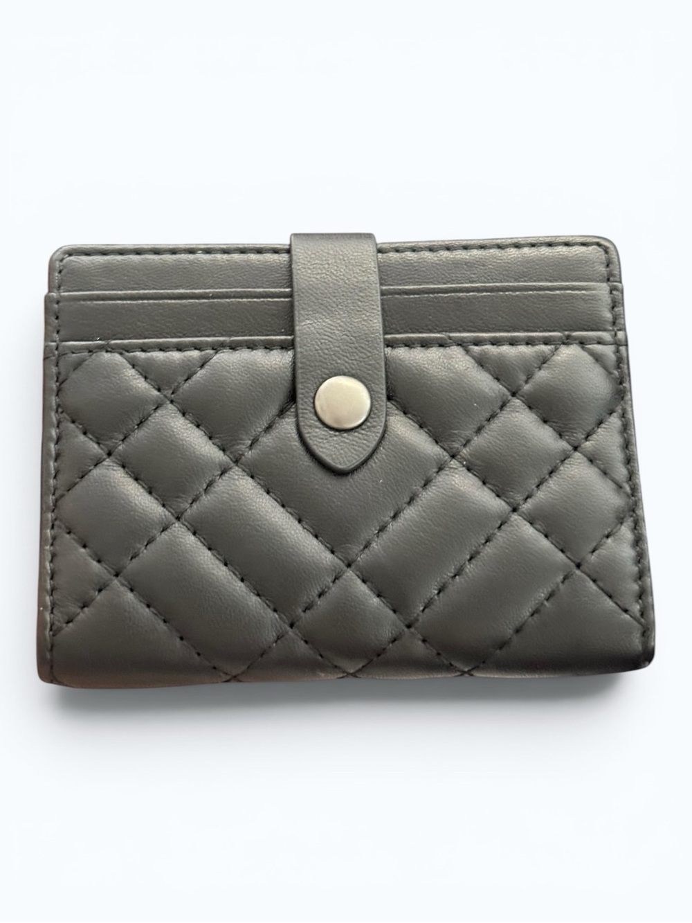 Kurt Geiger EUC Black Quilted Snap Card Wallet